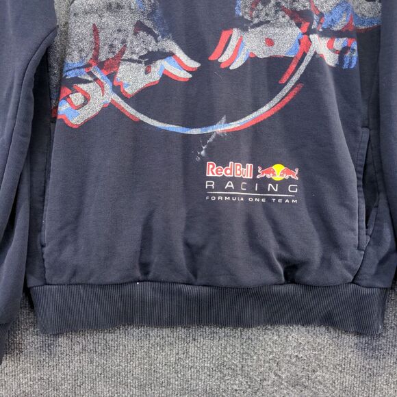 PUMA Men's Red Bull Racing Hoodie Sweatshirt Small Long Sleeve Blue Cotton Blend - Picture 4 of 14